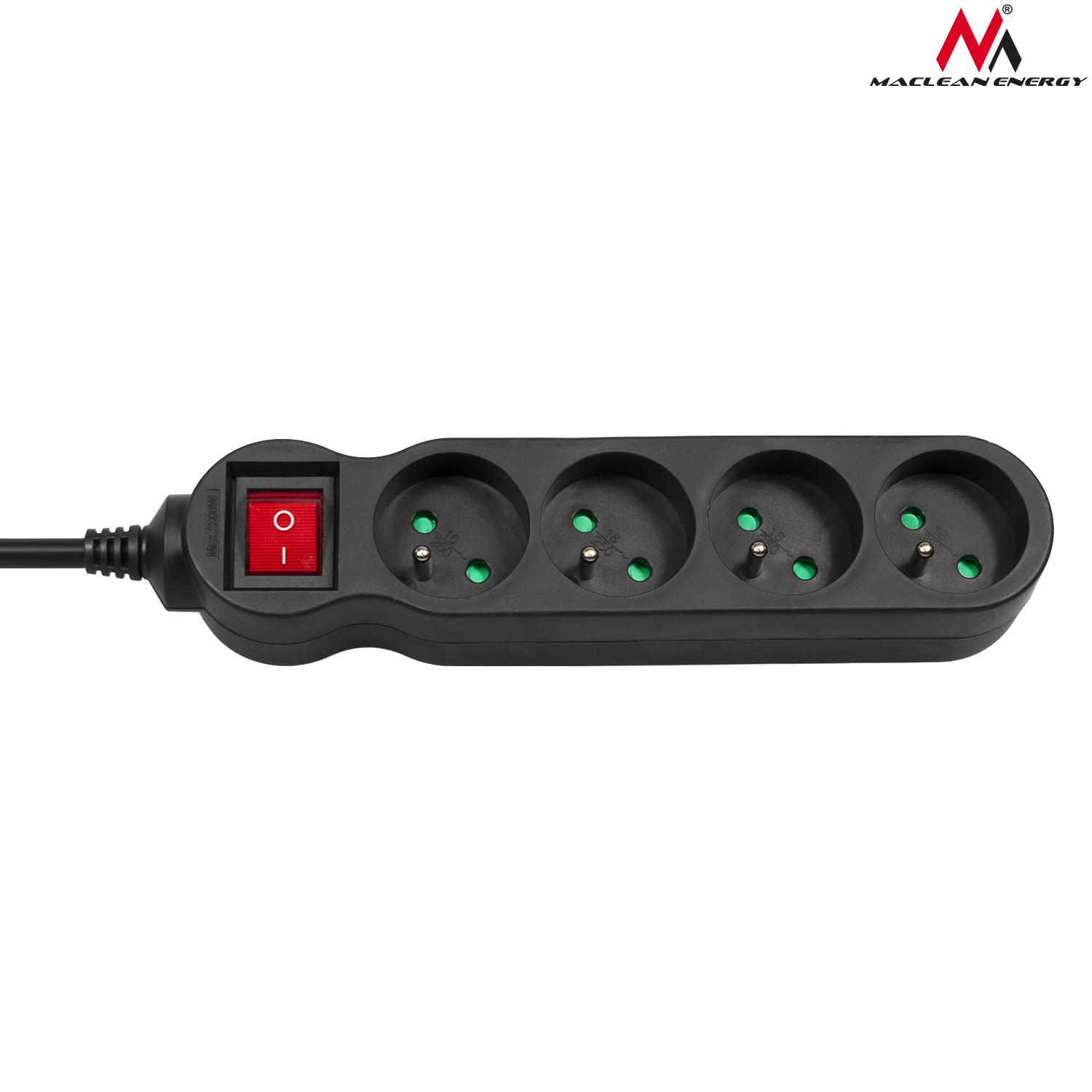 LISTWA ZASILAJĄCA MACLEAN 4 GNIAZDA 1.4m 2300W Kolor czarny
