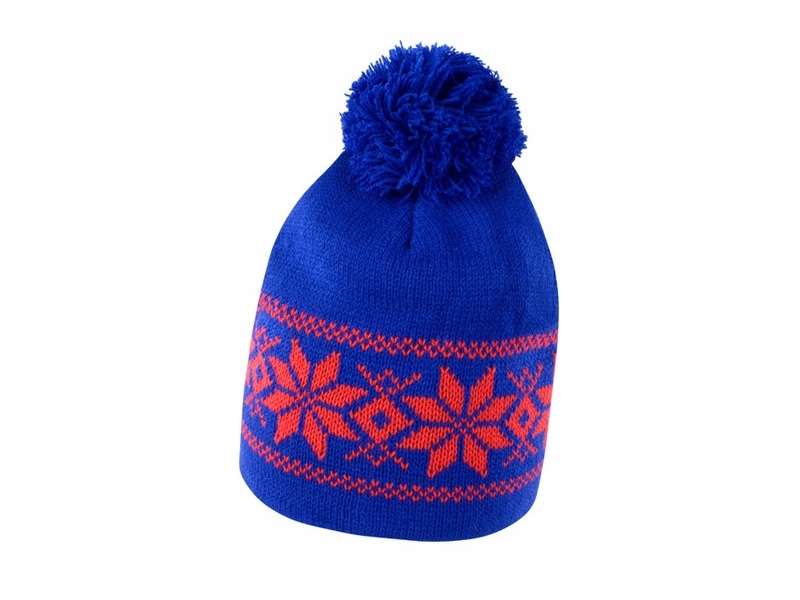 

Czapka zimowa wzór Fair Isle / stylowa niebieska