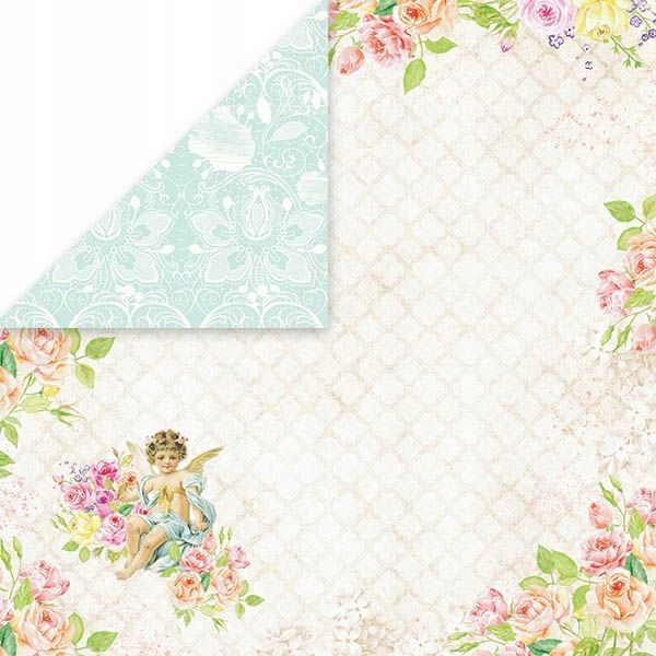 Papier papiery do scrapbookingu 30cm Kwiaty wzorki