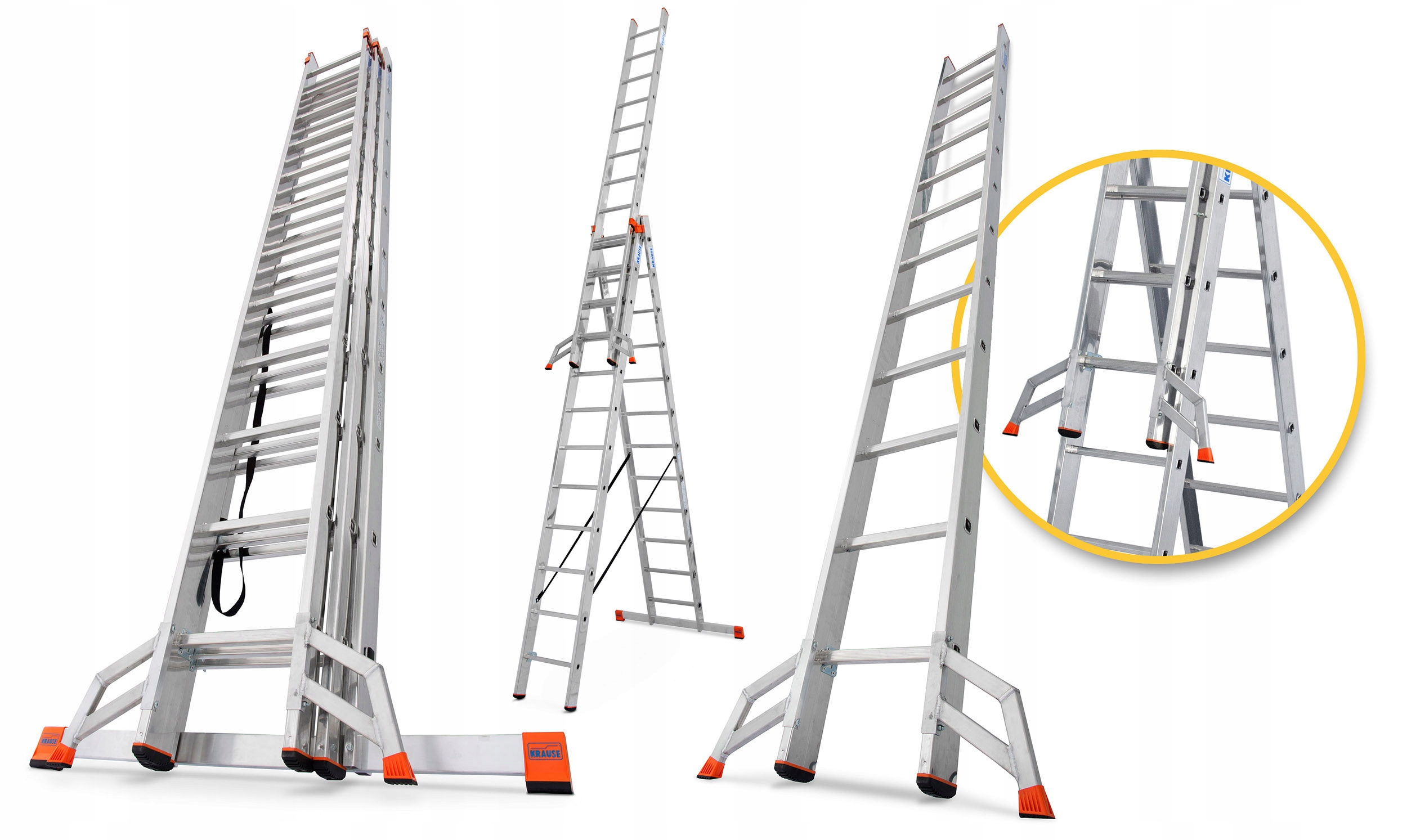 Drabina aluminiowa 3x12 KRAUSE PROFESSIONAL+TRIGON Liczba elementów 3