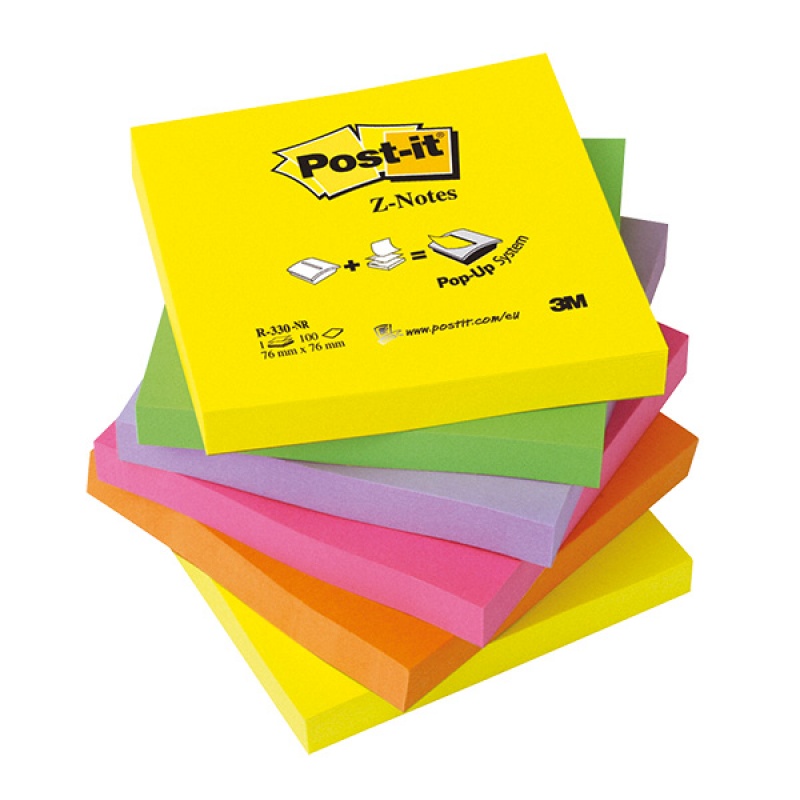 KARTECZKI SAMOPRZYLEPNE, Z-NOTES, BLOCZEK POST-IT, 76X76MM 6X100 KARTEK ...