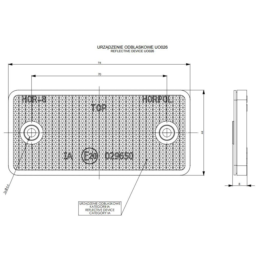 LAMPA LAMPY ODBLASKI PRZYCZEP POMARAŃCZOWE ŚRUBA Marka Horpol