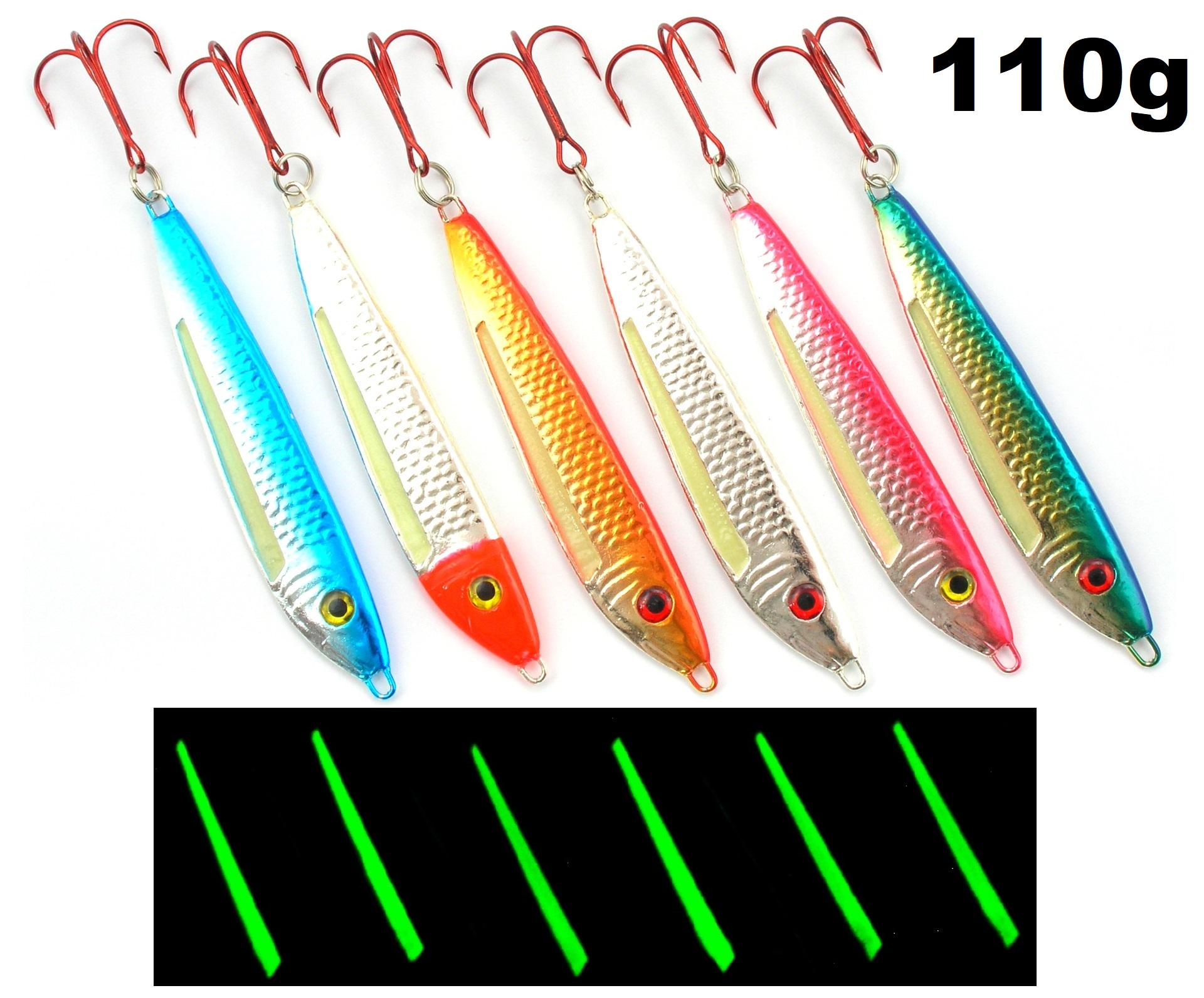 6 x COD PILKER PERFEKT FIREFLY KING 110 гр