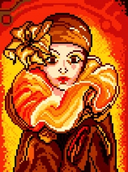 Výšivka křížová sada, kanva+mulina+jehly, 18x24