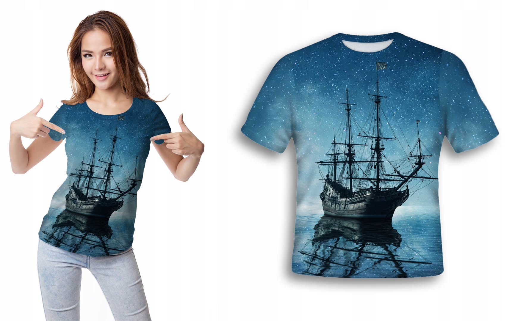 

Koszulka Fullprint T-shirt Żaglowiec L Modna Pl