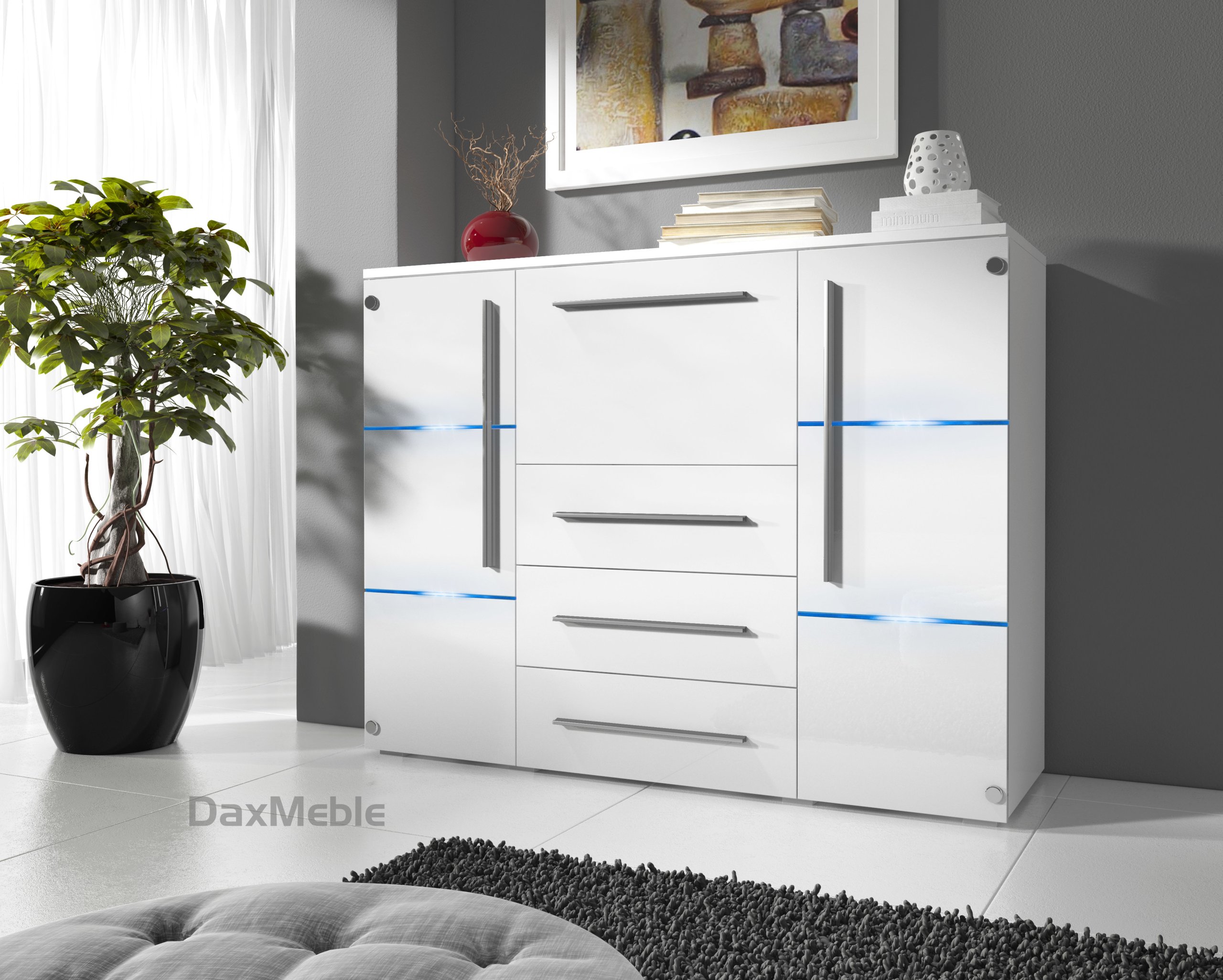 Komoda na wysoki połysk, LED GRATIS!