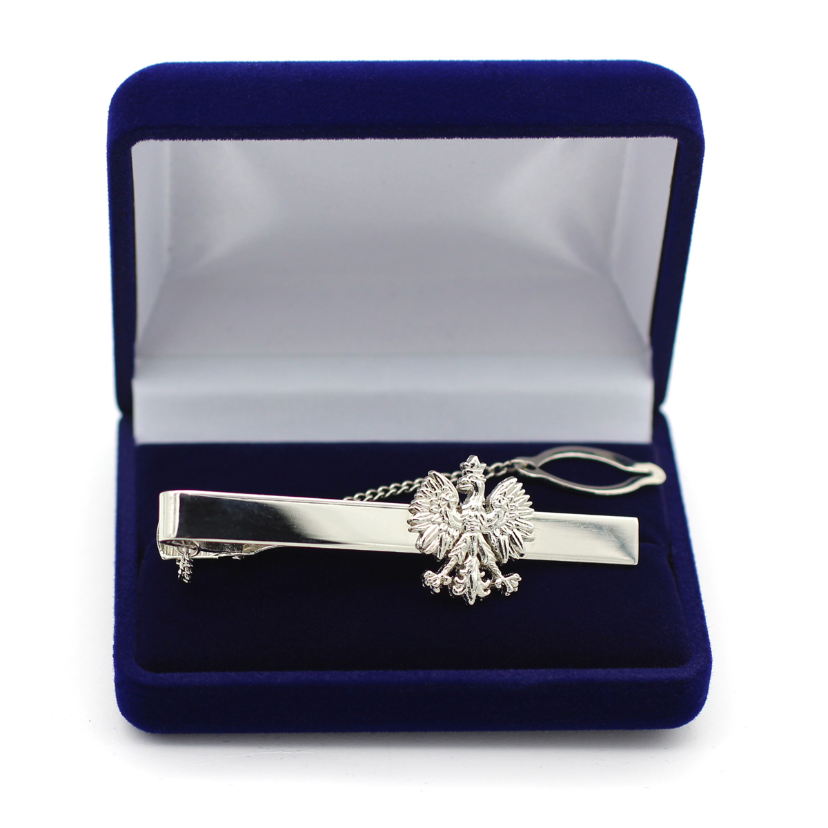 ORZEŁ POLSKI SPINKA DO KRAWATA z łańcuszkiem, etui Waga produktu z opakowaniem jednostkowym 0.2 kg