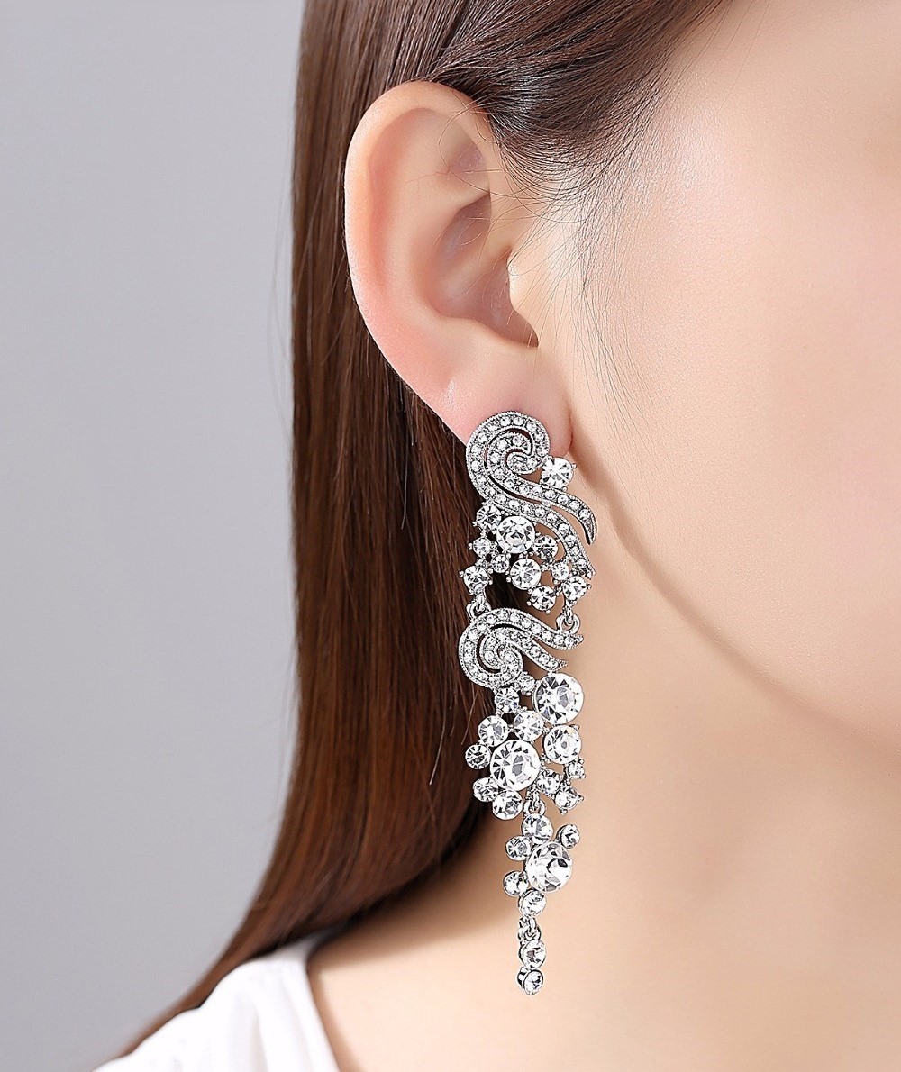 KOLCZYKI SREBRNE Z CYRKONIAMI, EFEKTOWNE, PIĘKNE Marka Inna marka