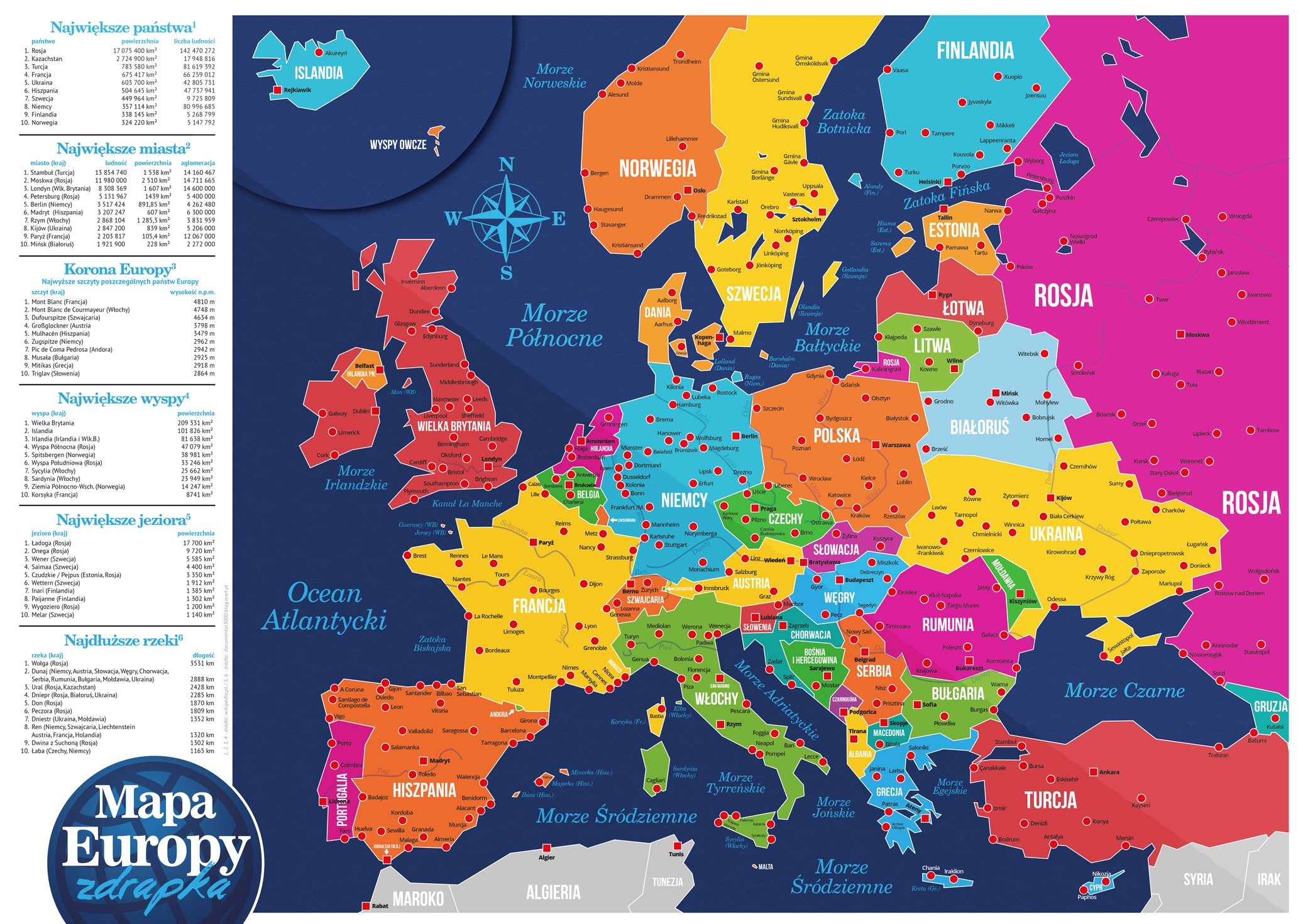 www mapa polski pl Mapa Europy zdrapka PRODUKT POLSKI EUROPA 8432454038   Allegro.pl