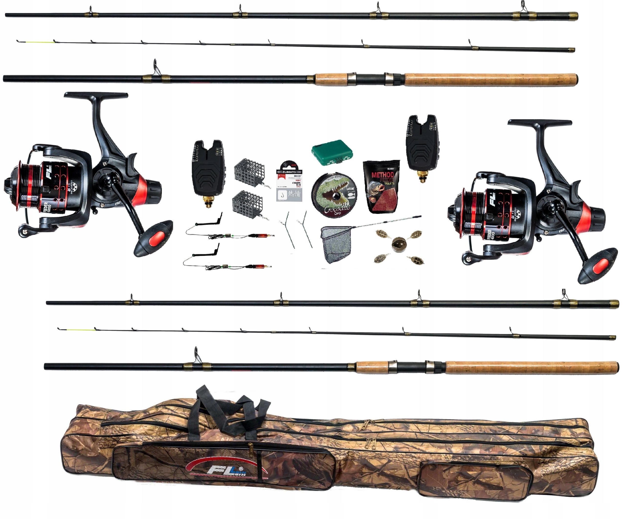 Zestaw Wędkarski Jaxon 2x Wędka Feeder Kołowrotek