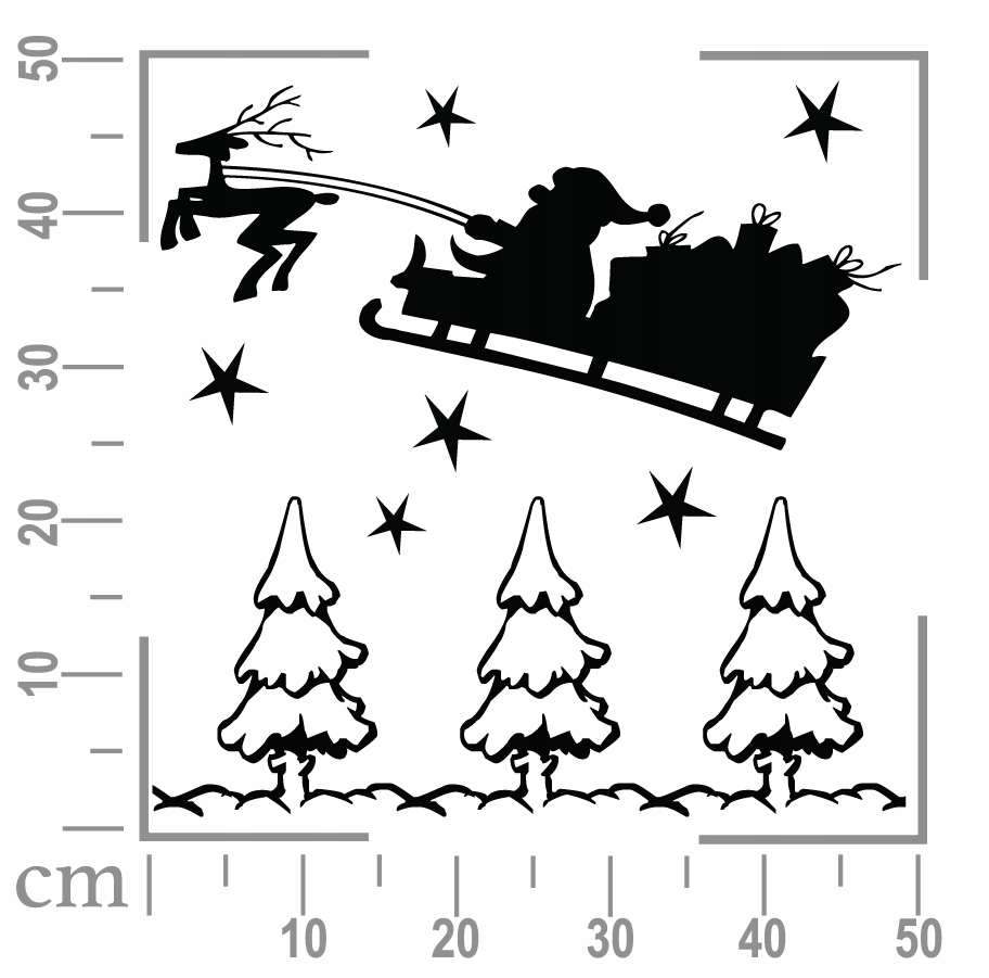 NAKLEJKI ŚWIĄTECZNE 50x50cm OKNO SZYBĘ OZDOBA 6 Kod producenta 01
