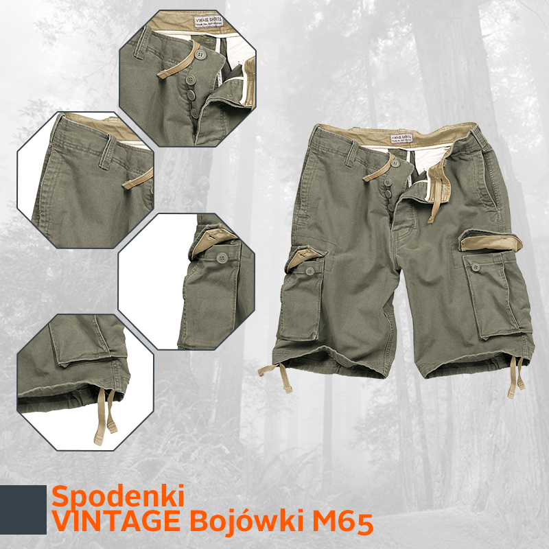 SURPLUS Spodenki Szorty Spodnie Bojówki VINTAGE L Rozmiar L