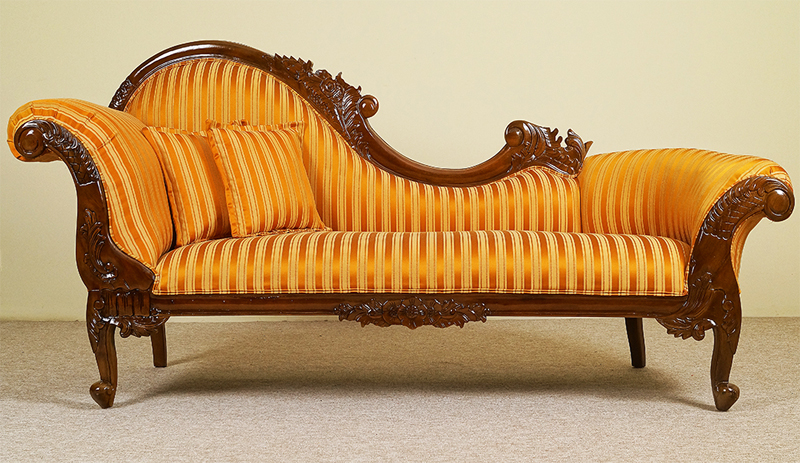 Stylowy szezlong ludwikowski kanapa rzeźbiona sofa lite drewno 80243c Marka inna