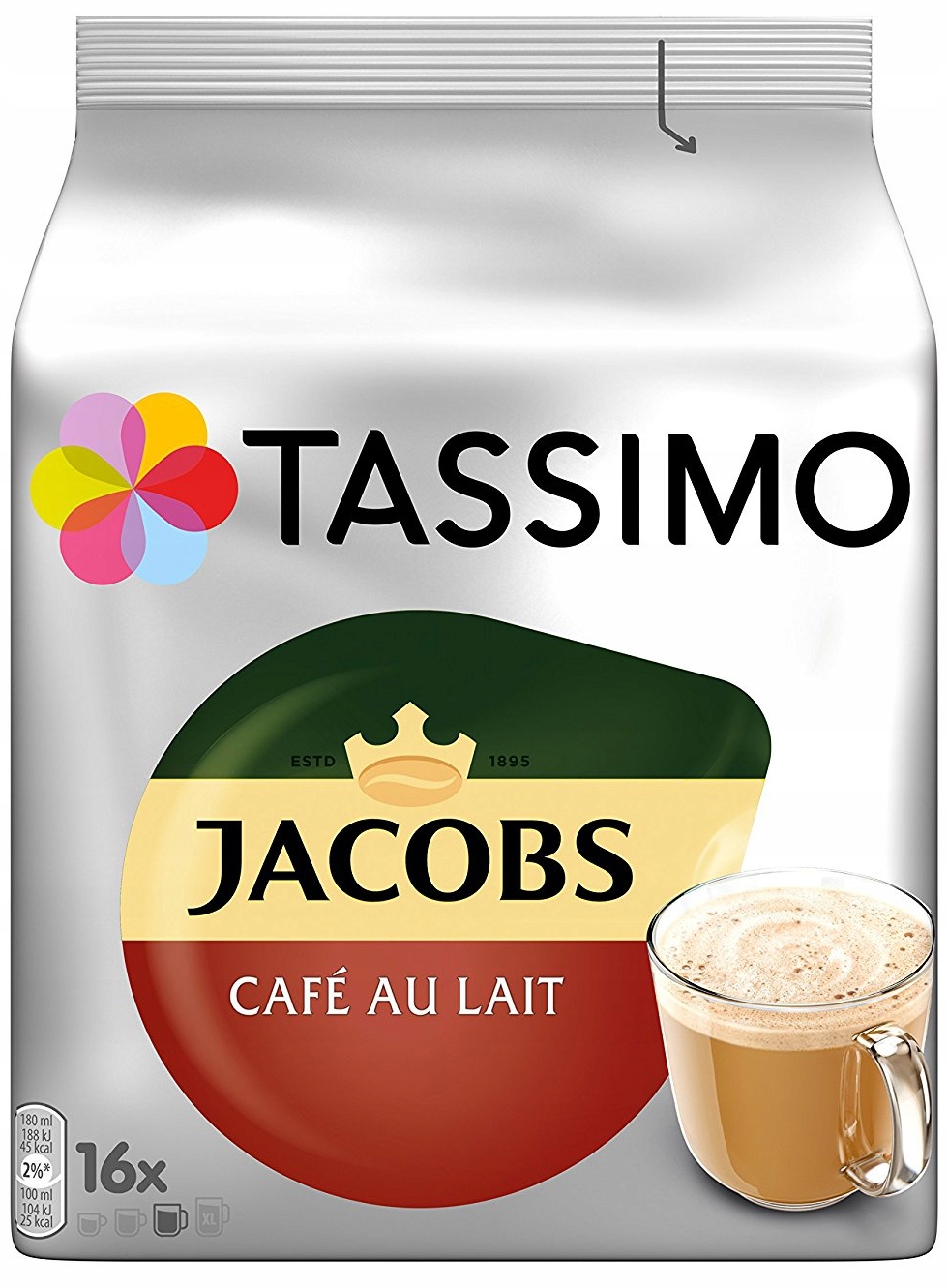 Капсулы Tassimo Jacobs Cafe Au Lait 16шт кофе разнообразие смешанный кофе