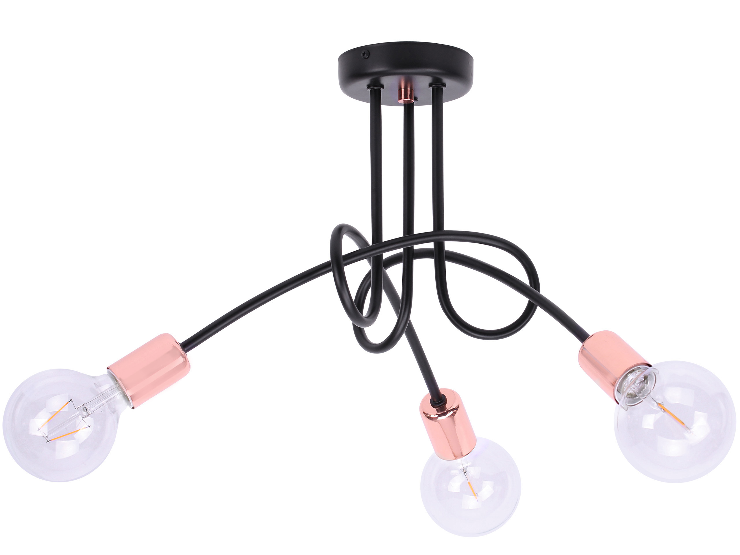 Závěsné Stropní Svítidlo S Trojitým Moderním Měděným Lustrem Edison Loft