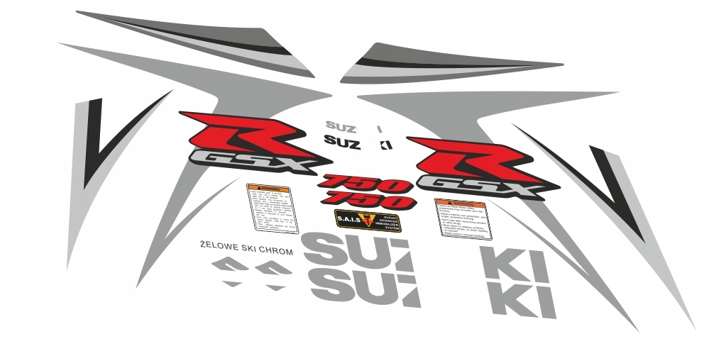 Samolepky Suzuki GSX-R-750 2007 K7 Modré