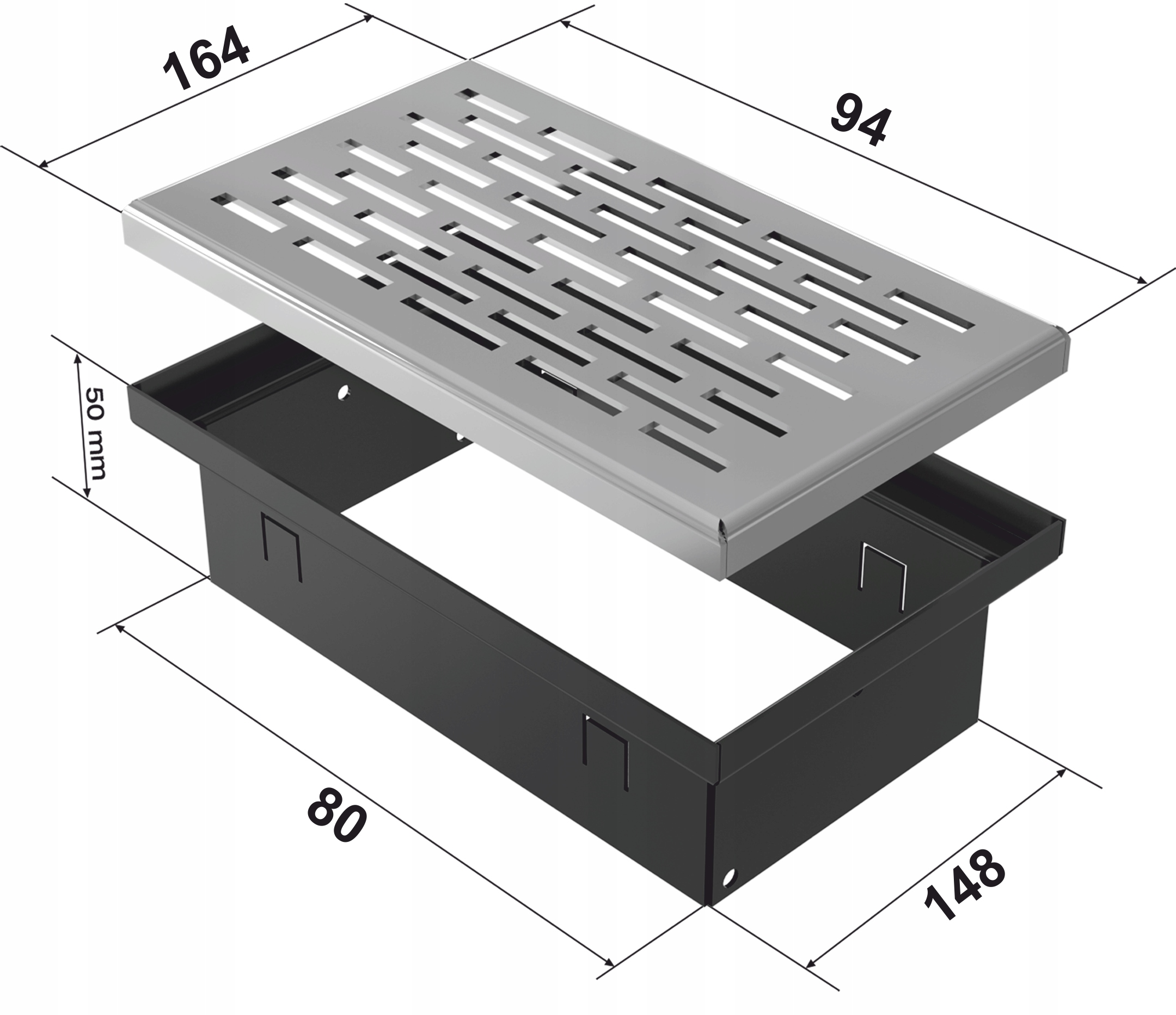 Kratka podłogowa FLOOR 11x17 stal nierdzewna Marka Kratki