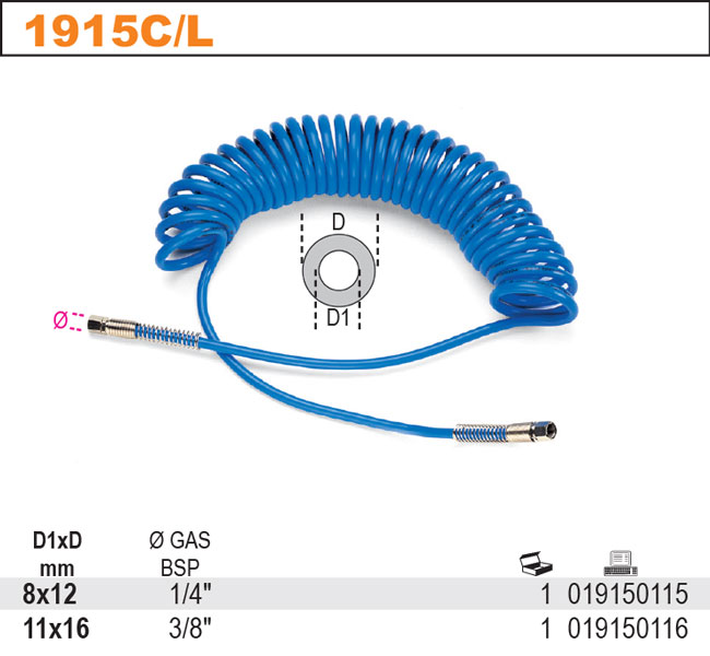 PRZEWÓD CIŚNIENIOWY SPIRALNY 11x16 15M BETA 1915CL EAN (GTIN) 8014230729657