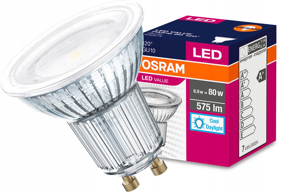 

Żarówka Led GU10 6,9W 80W 575lm 6500K 120st Osram