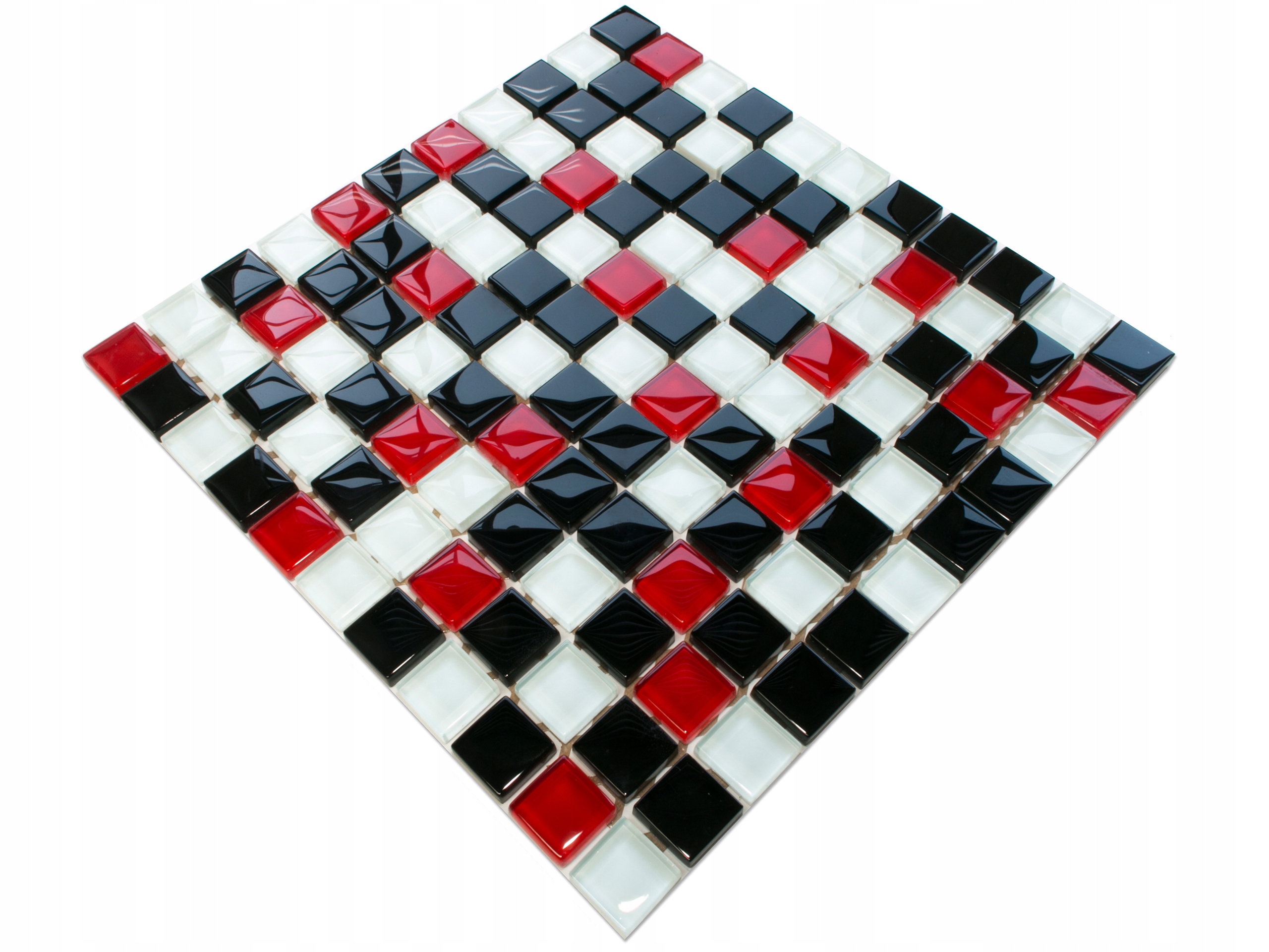 

Mozaika Szklana Black Red White Czarna Biała 30x30
