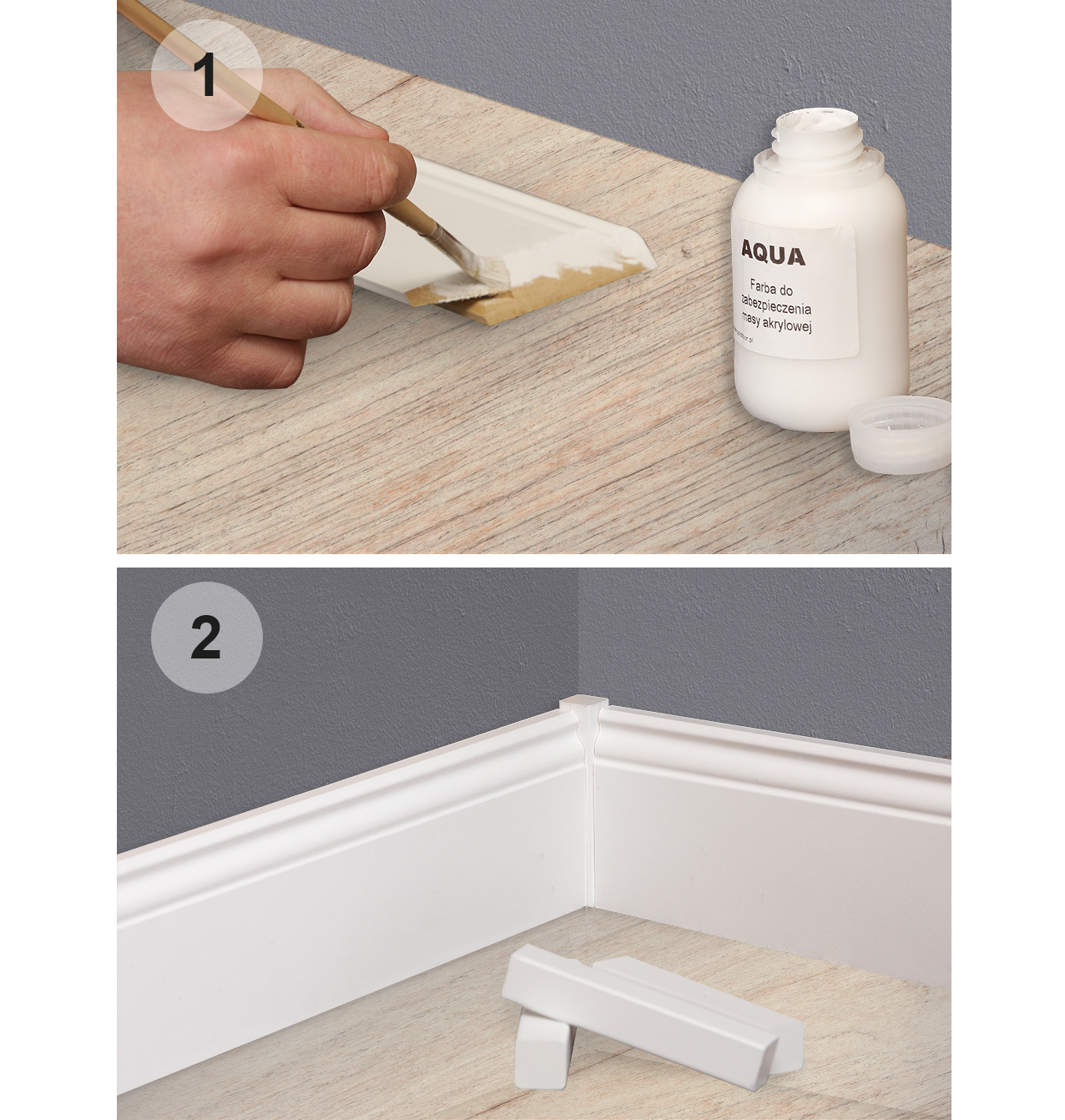 NAROŻNIK 8 cm LISTWA PRZYPODŁOGOWA BIAŁA COKÓŁ MDF SŁUPEK Szerokość 20 mm