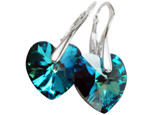 

Kolczyki Swarovski Serce Heart 14mm Bermuda Blue