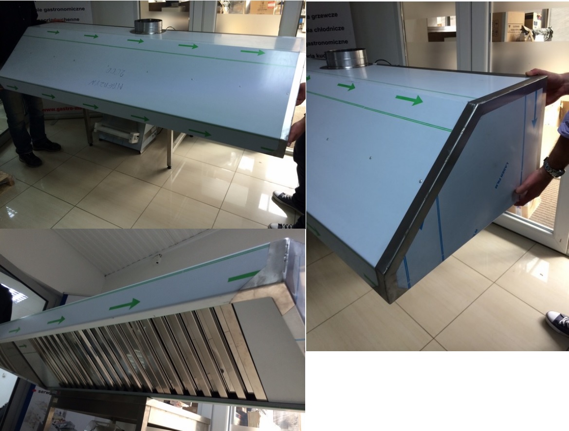 OKAP GASTRONOMICZNY 2200x700x400 TURBINA REGULATOR Marka inna