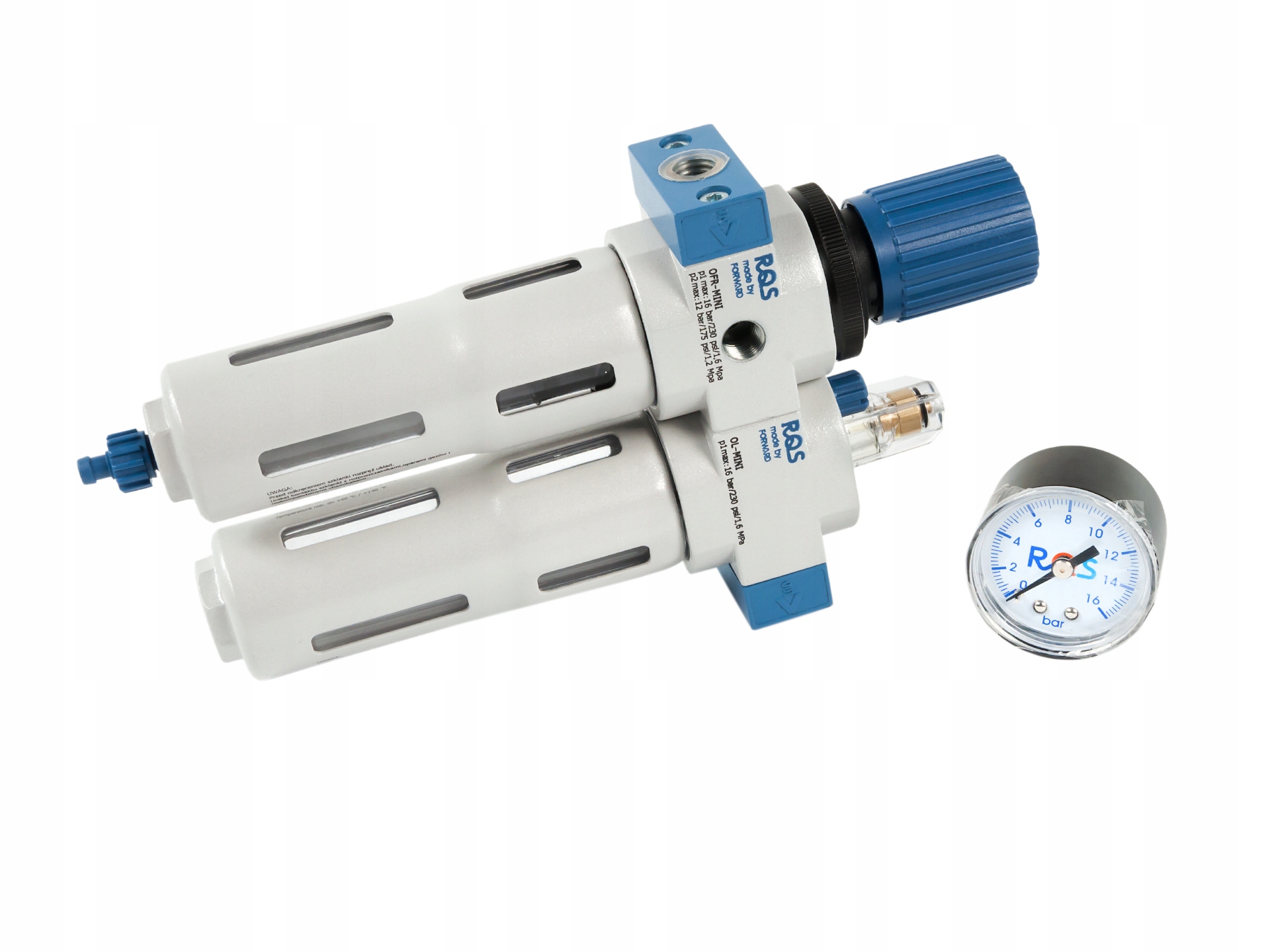 BLOK PRZYGOTOWANIA POWIETRZA REDUKTOR ODWADNIACZ NAOLEJACZ OU-1/4-MINI RQS Marka Rectus