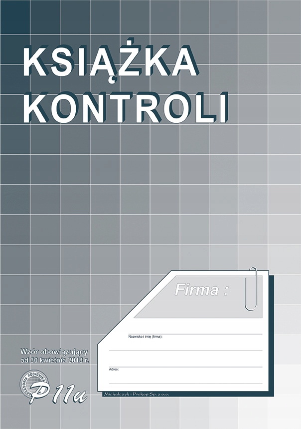 

Książka Kontroli A4 P-11-U