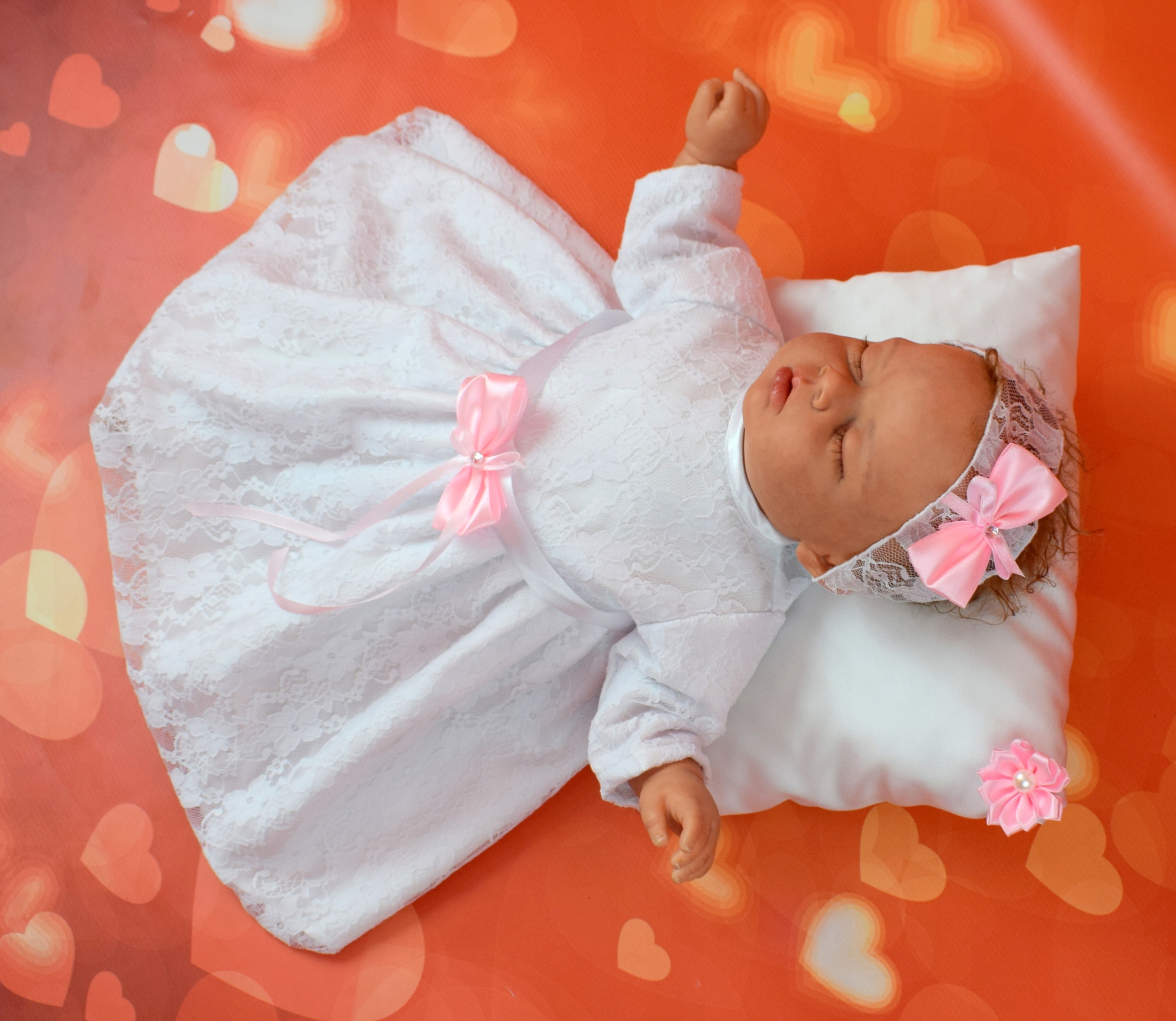 ZOSIA Koronkowa SUKIENKA i OPASKA do CHRZTU 56-62 Rozmiar 62