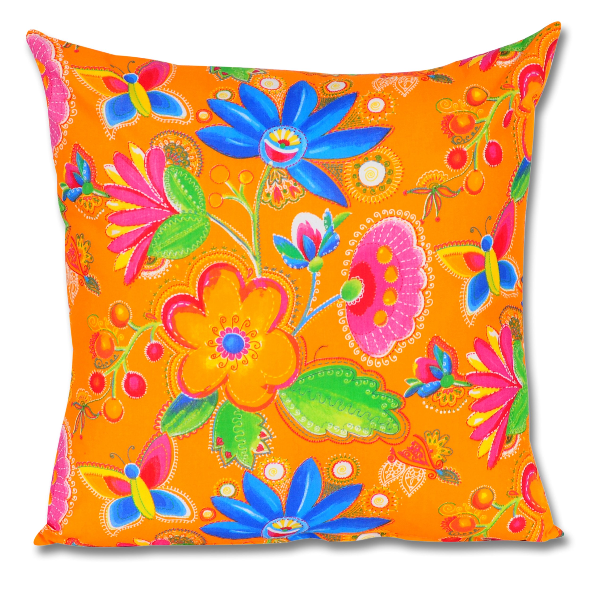 

Poszewka w kwiaty na poduszkę 45x45 orange B724-04