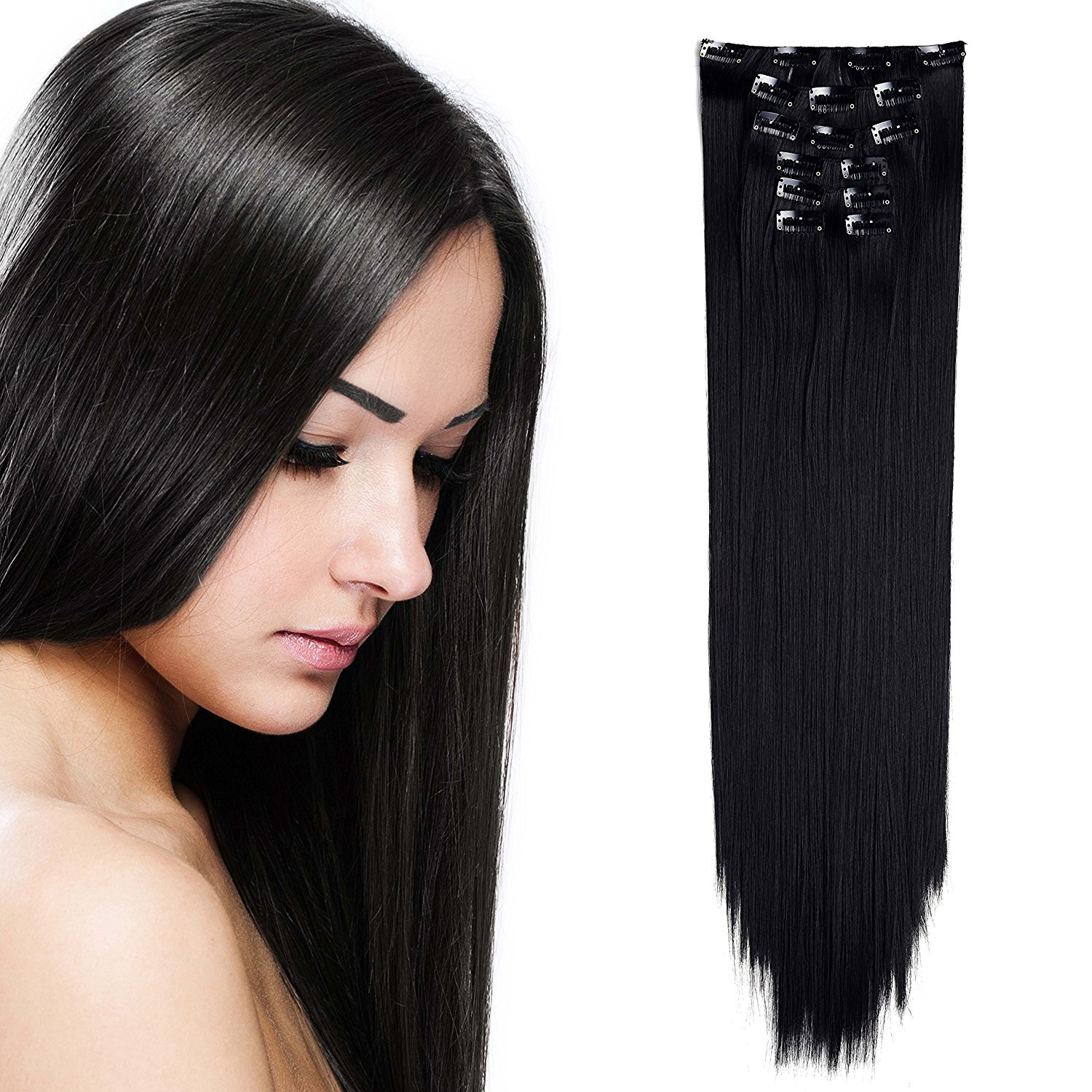 

Włosy Naturalne Clip In doczepiane 40cm 6szt 65g