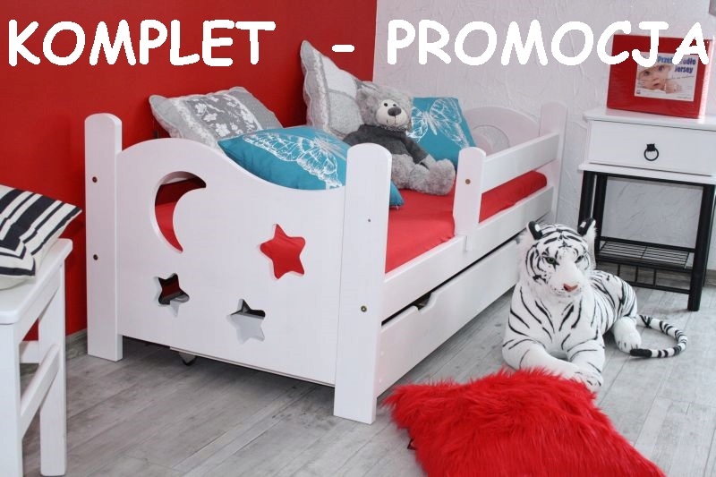 ŁÓŻKO dziecięce SEWERYN 80x160 białe+materac+stela Typ łóżko pojedyncze