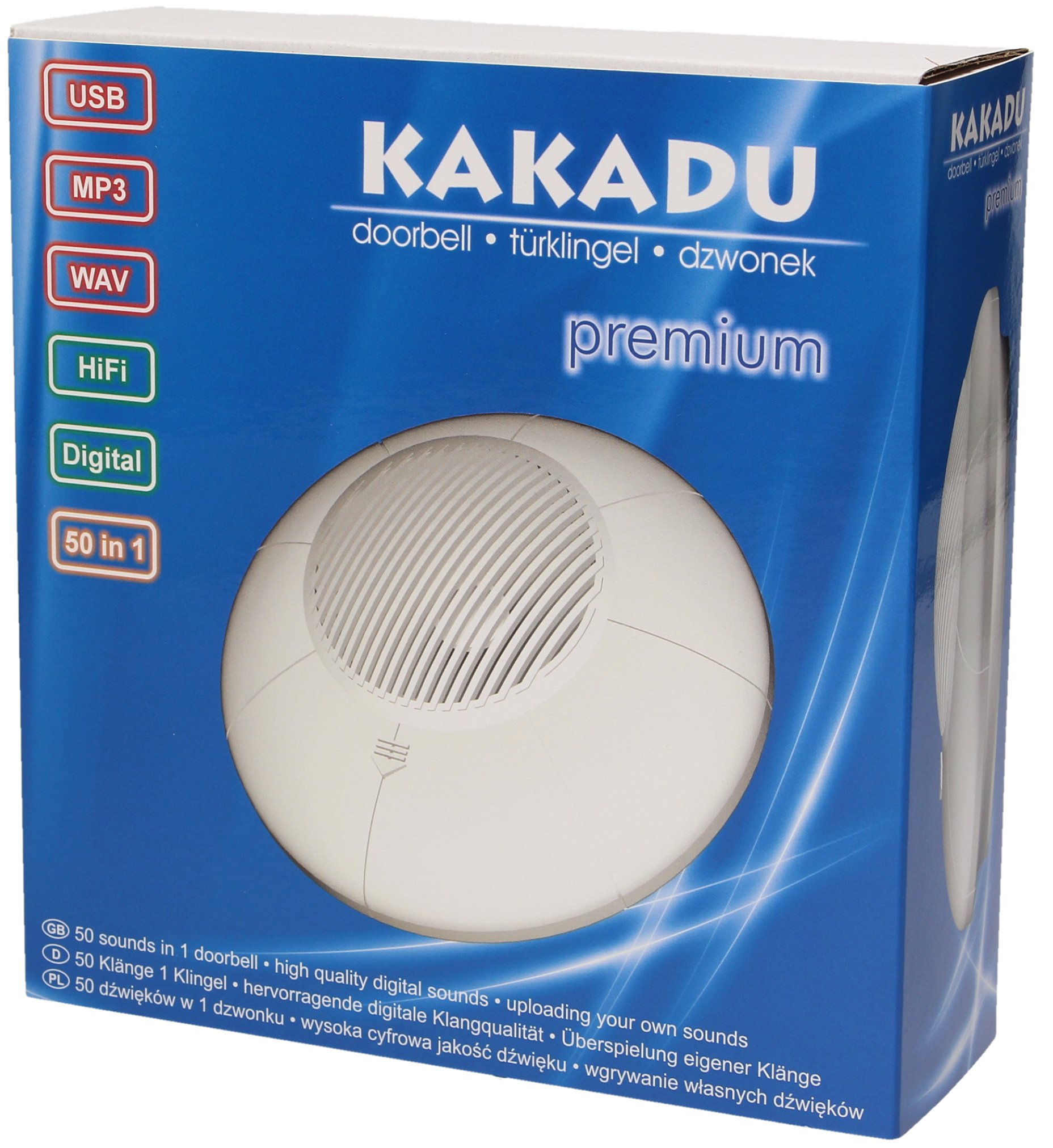Zdjęcia - Dzwonek do drzwi KAKADU Dzwonek  Premium MP3 Własne Dźwięki kab. Usb 