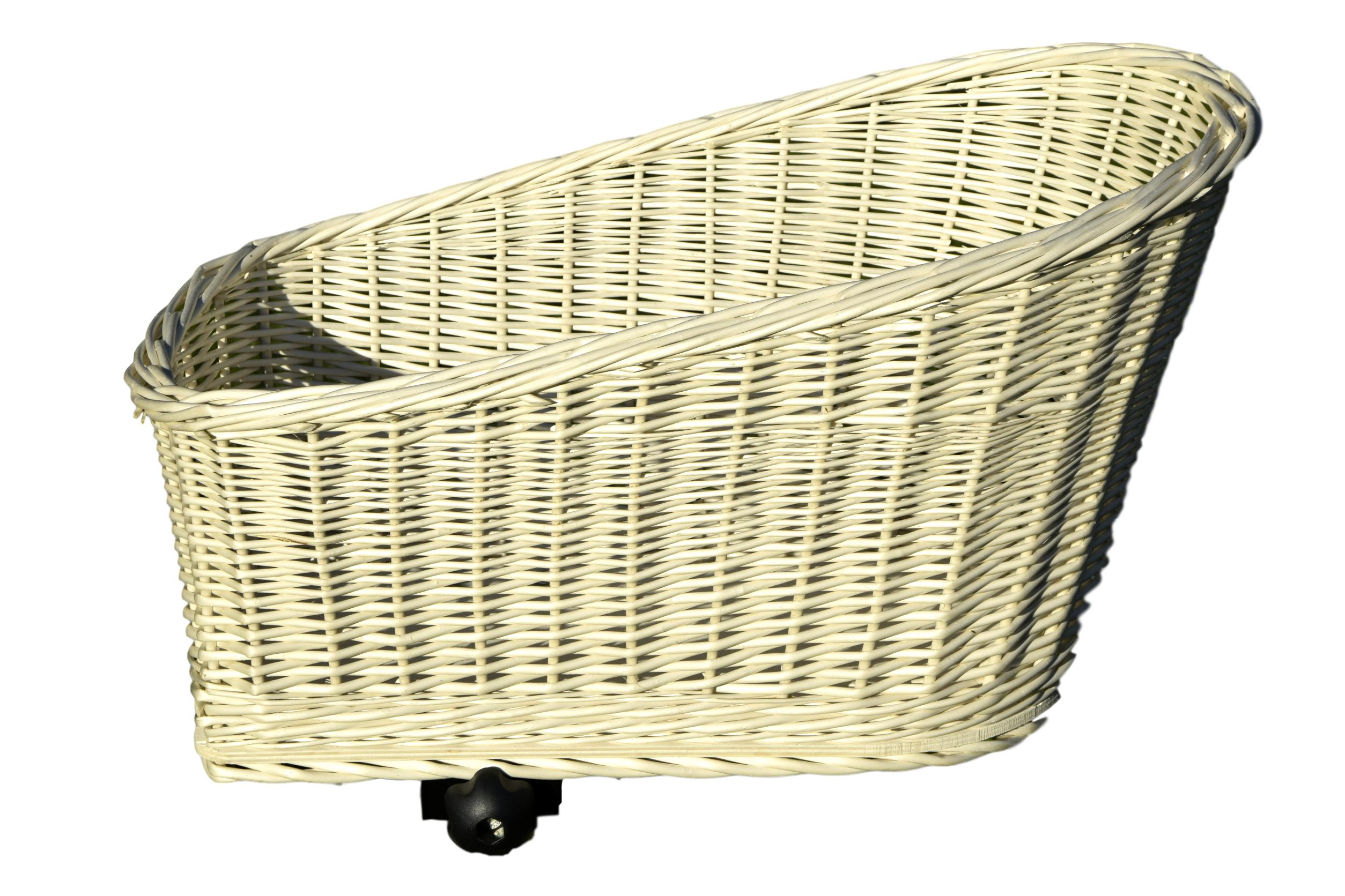 Koszyk Wiklinowy Kosz na Rower Bagażnik biały