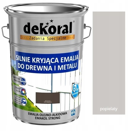 

Dekoral Emakol Emalia drewno metal 5l Popielaty