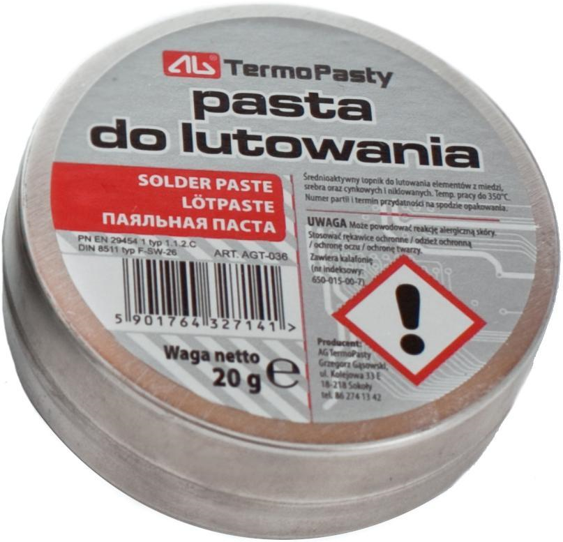 

Pasta lutownicza do lutowania 20g topnik___AGT-036