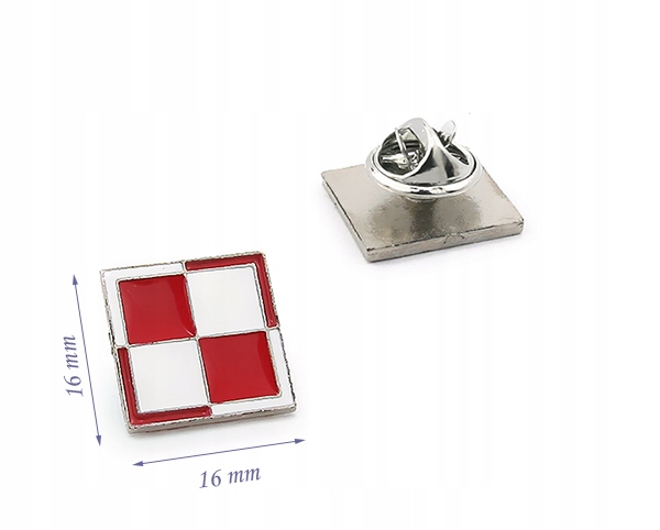 ZNACZEK WPINKA SZACHOWNICA BIAŁO CZERWONA Marka Allmaro