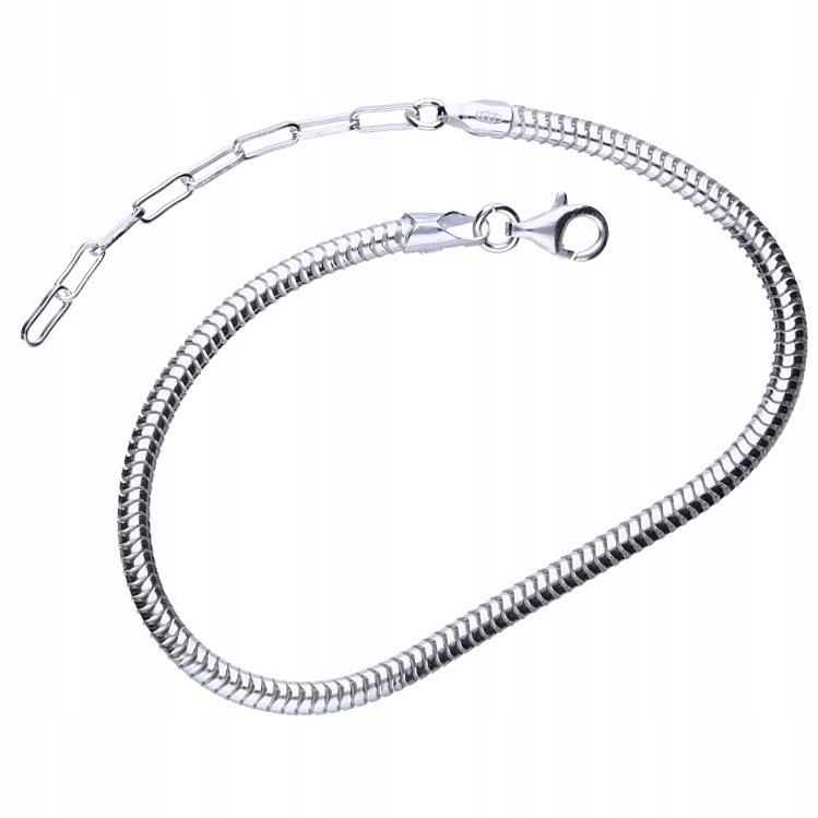 

Modna Bransoletka Modułowa Baza Bead Charms Srebro