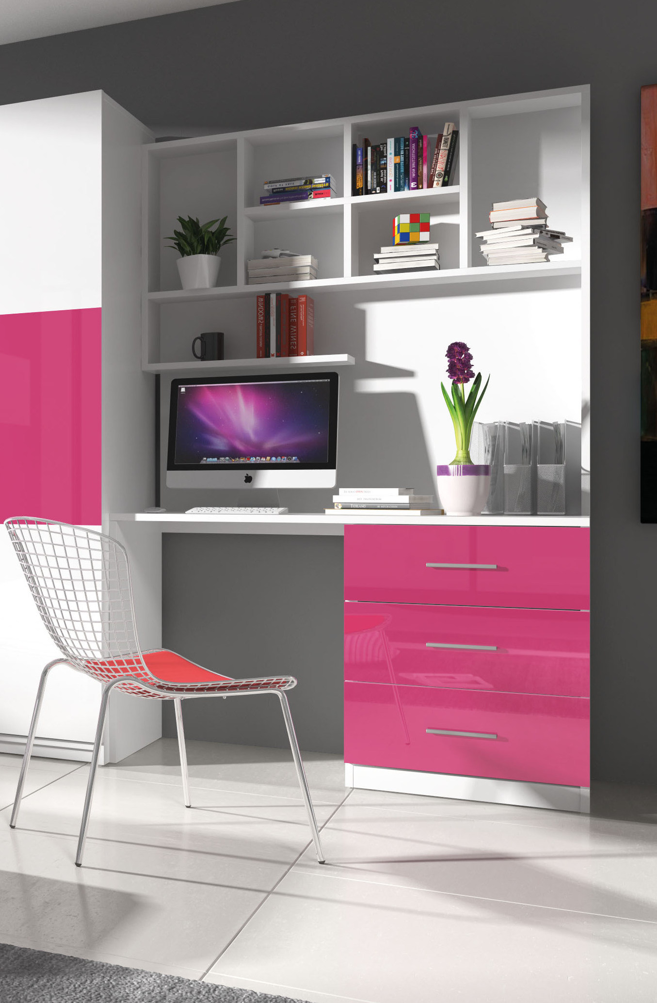 Nowoczesne Biurko z Nadstawką Raj 3 - 5 kolorów Głębokość mebla 60 cm