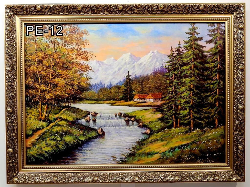 PEJZAŻ 80X60 CM OBRAZ W ZŁOTEJ RAMIE 7826999925 - Allegro.pl