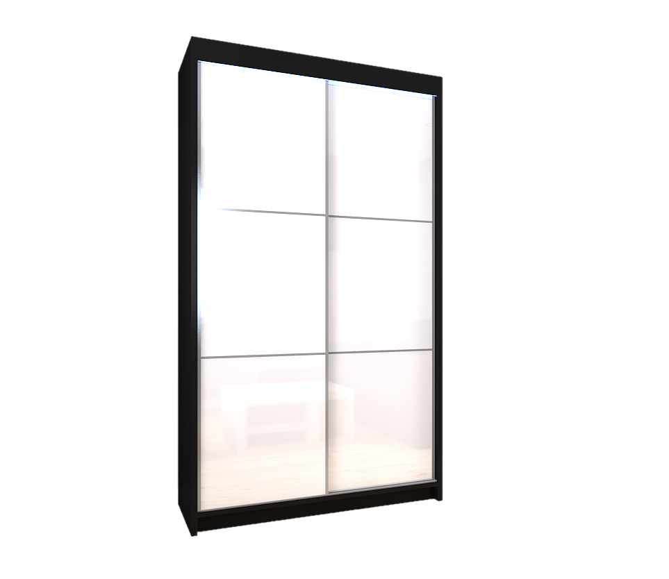 SZAFA PRZESUWNA czarna biała lacobel 120 LED V120 Materiał płyta laminowana