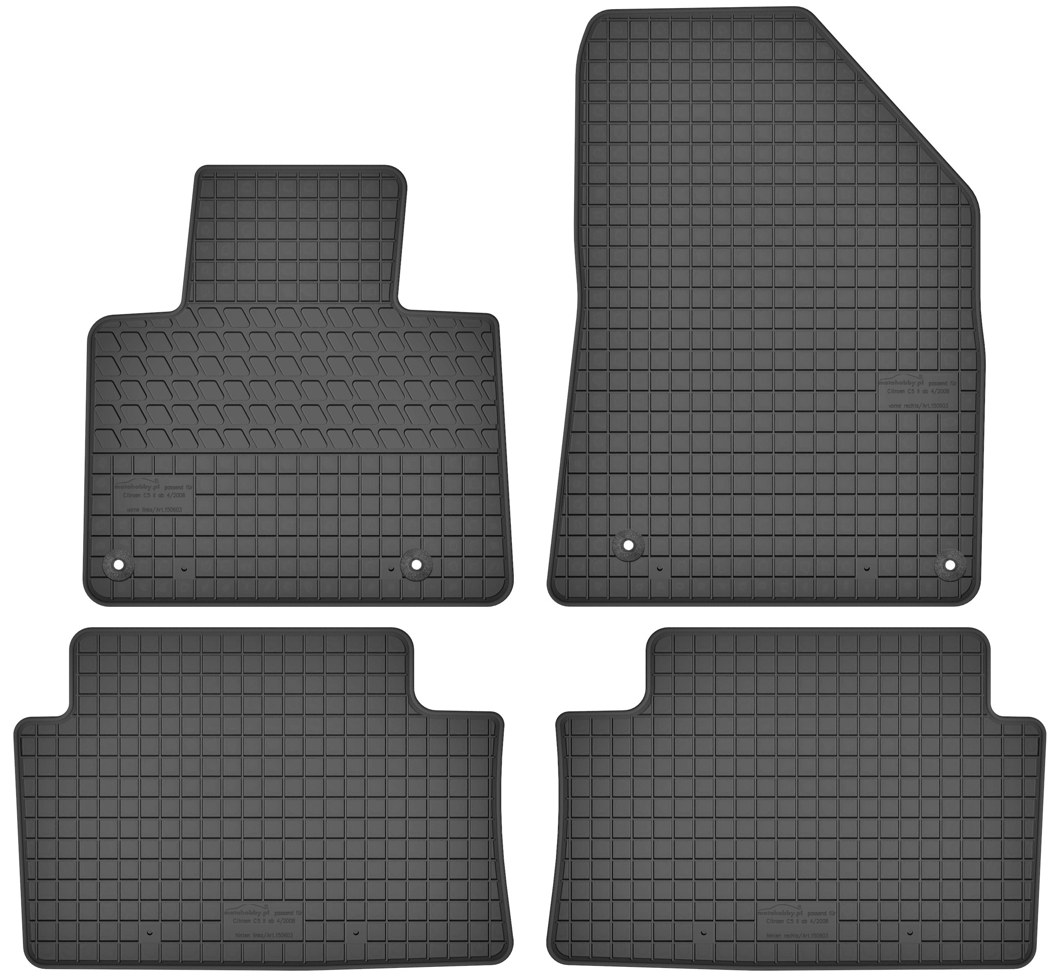 Dywaniki gumowe z mocowaniami dopasowane do Citroen C5 III X7 08-17