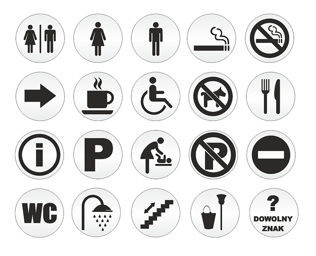 Tabliczka, znak, TOALETA, WC, 6x6cm Kod producenta T66