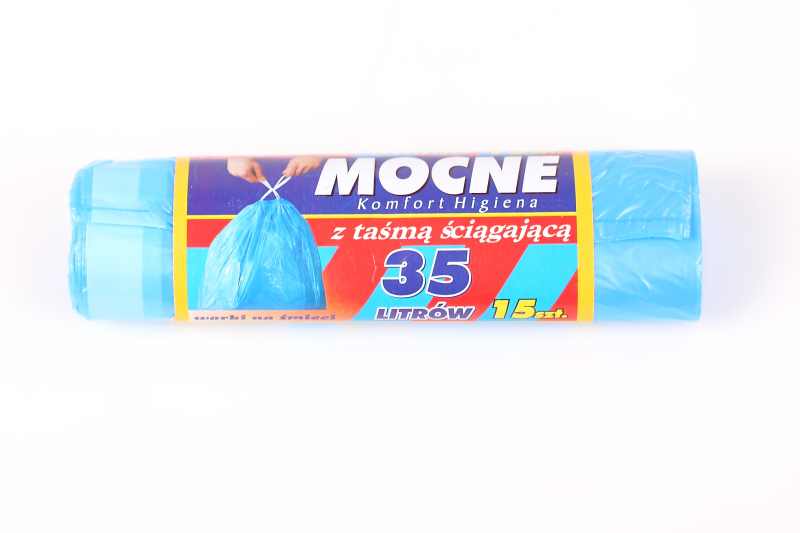 

Worki Na Śmieci 35L 15SZT Hdpe Z Taśmą Niebieskie