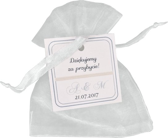 

kwiatowe woreczki z organy z personalizacją-flower