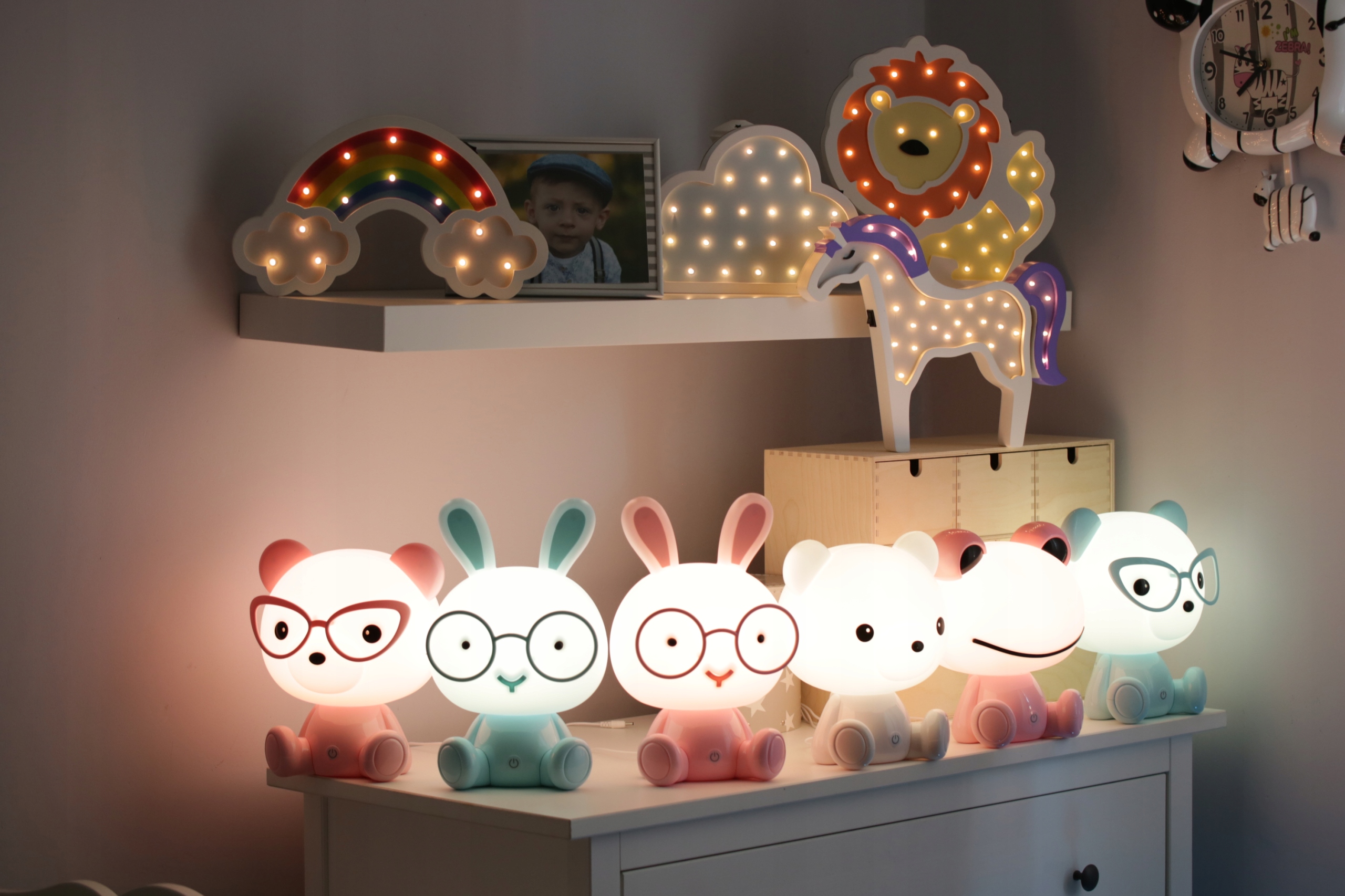 Lampka nocna dziecięca MIŚ różowy LED dla dzieci Płeć chłopcy dziewczynki