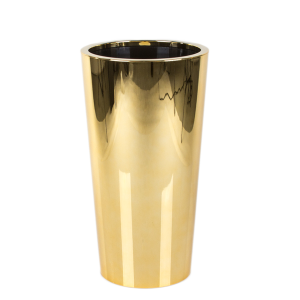 

Włoska donica z wkładem Tuit 33/61 cm złota chrom