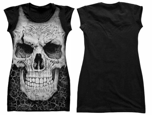 

Bluzka Top tunika mini Gothic CZacha Skull TD41 M