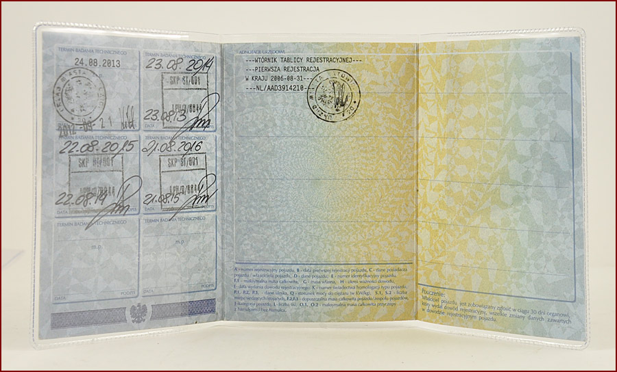 OKŁADKA - ETUI - NA DOWÓD REJESTRACYJNY - 3 szt. Typ etui